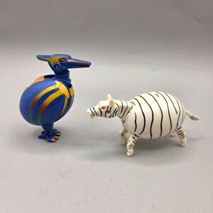 Vintage Wild Hog Transformer Figure Zebra and Unmarked Pterodactyl Transformer